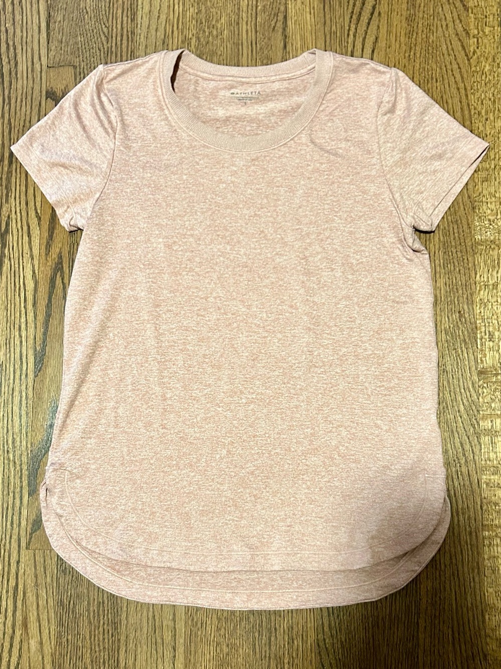 Athleta Heathered Light Blush Pink Short Sleeve Tee Athleisure